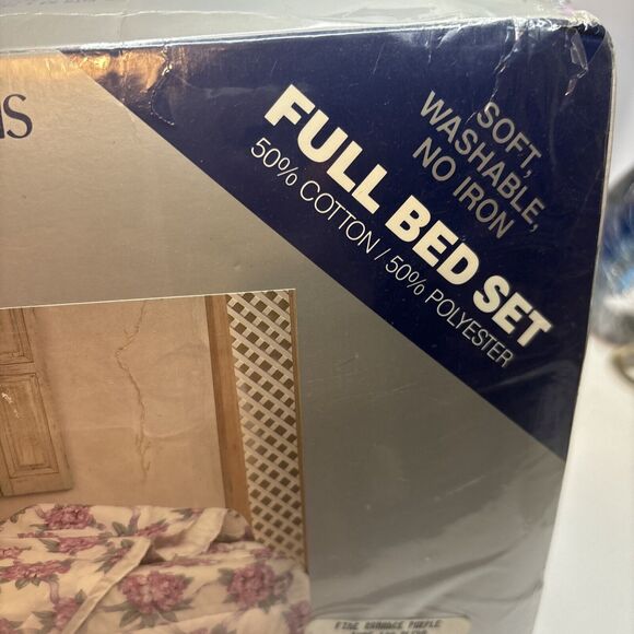 Vintage NEW FULL Size Sheet Set Tastemaker By Stevens Easy Care Fine Romance - Picture 3 of 9